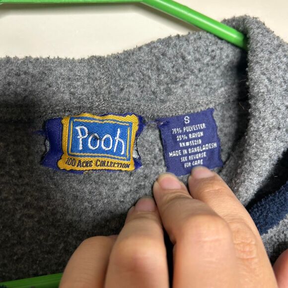 Vintage Disney Winnie the Pooh & Tigger Fleece Hoodie Pullover 90s Y2K small - Picture 4 of 5